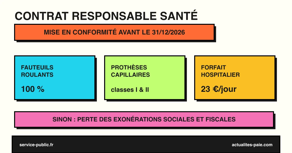 Contrat responsable santé nouvelles garanties mise en conformité 31 décembre 2026