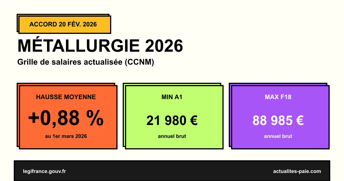 Convention métallurgie 2026 grille salaires minima conventionnels