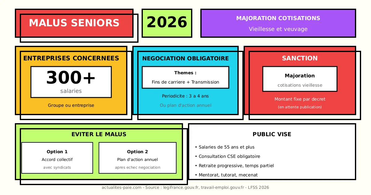 Malus cotisations emploi seniors 2026 entreprises