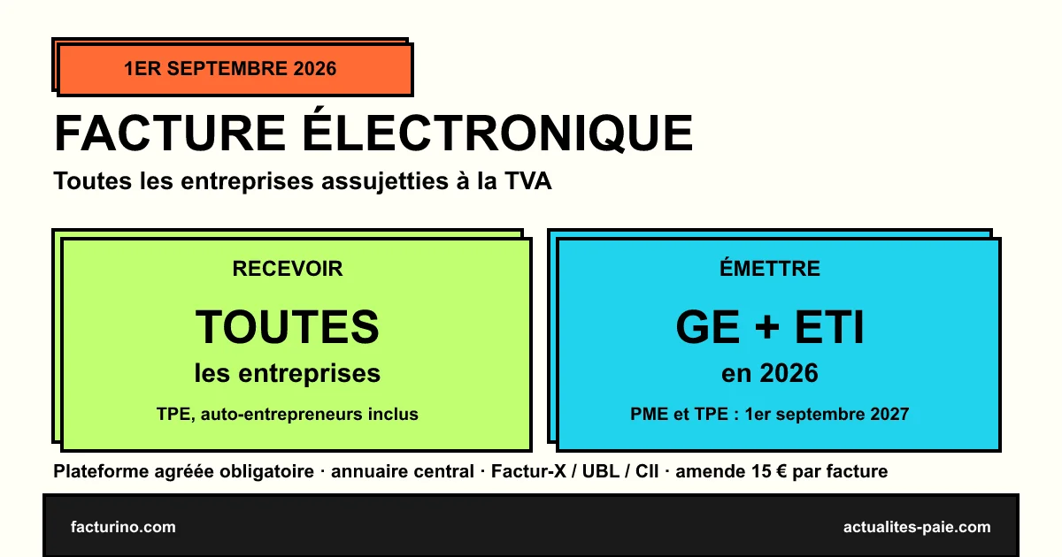 Calendrier de la facturation électronique obligatoire au 1er septembre 2026