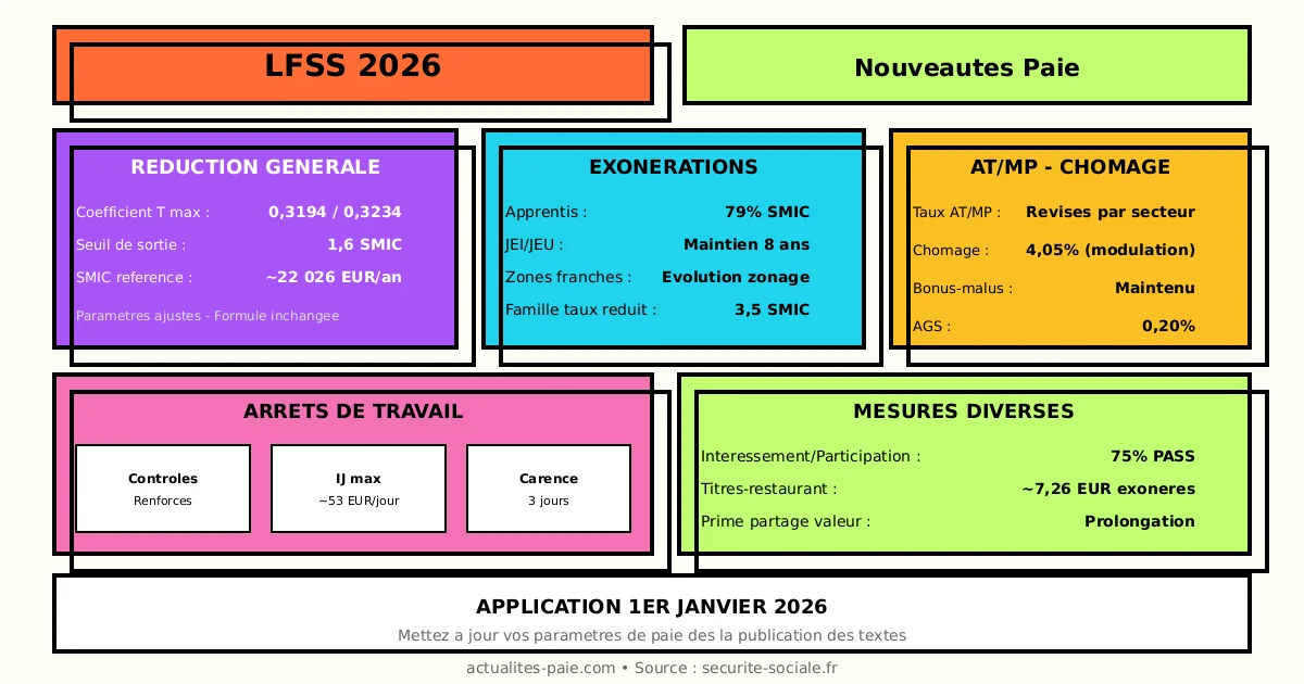 LFSS 2026 nouveautés paie cotisations
