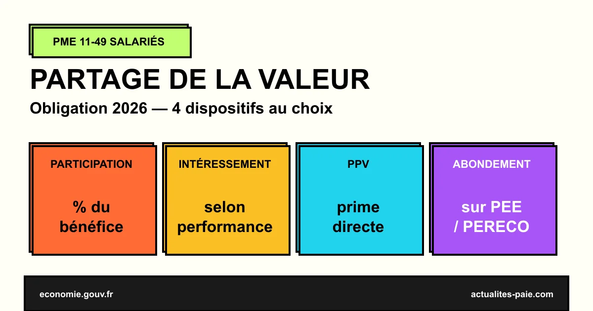 Participation intéressement PME 2026 obligation 11-49 salariés