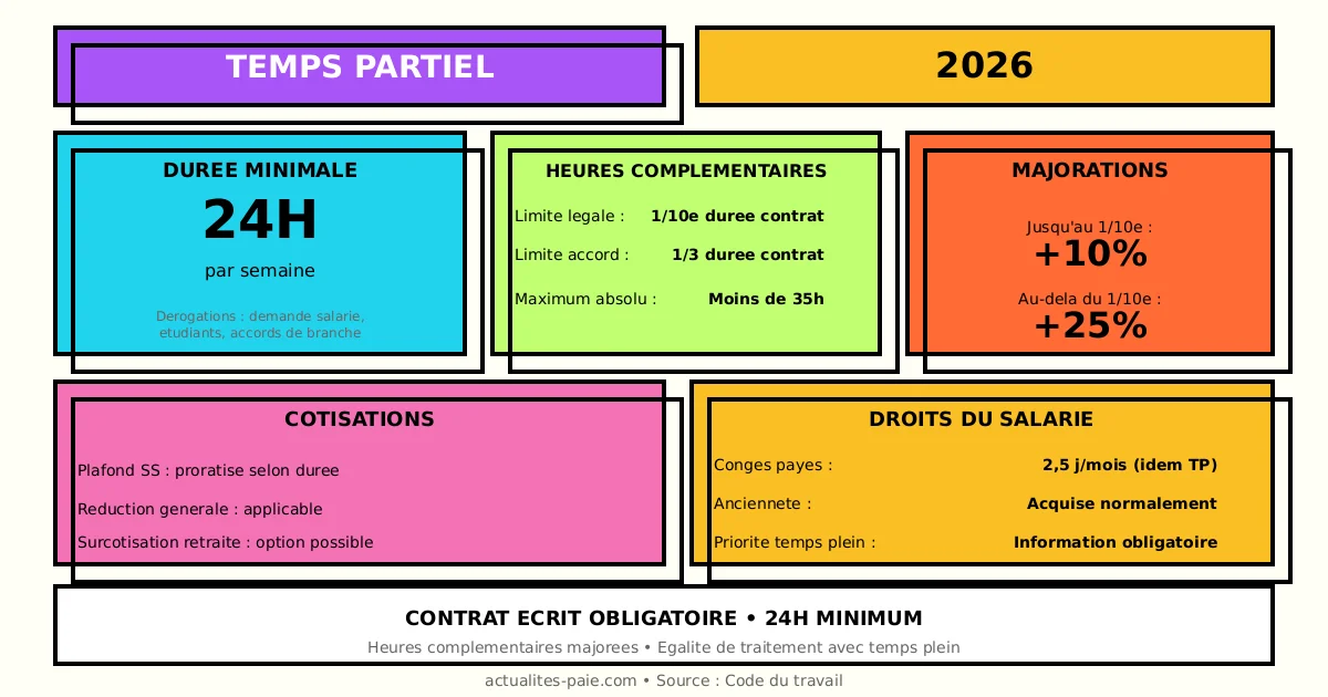 Temps partiel 2026 durée cotisations